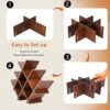 PowerKing Wine Rack Small Wine Stand for 8 Bottles, Bottle Rack Wooden Wine Bottle Holder for Kitchen & Pantry & Bar, Bottle Rack Wine Cabinet Bo