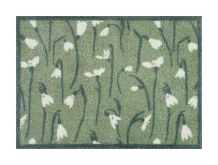 Turtle Mat, Snowdrops - Highly absorbent Indoor barrier mat with Multi-Grip backing 60x85cm