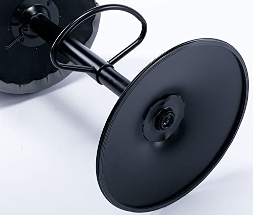 Leather Bar Stools Set of 2 Counter Height Swivel Barstools Upholstered Adjustable Kitchen Island Bar Chairs Black Metal Footrest and Base for Ba