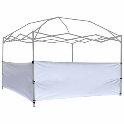 Two Half Walls 2pcs Half Sidewall Sunwall Panel Wall for Pop Up Canopy Gazebo Tent Shelter 10'x10', 10'x15', 10'x20' Vertical Leg, 2 Half White W