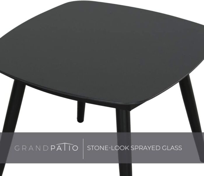 Grand patio Outdoor Resin Wicker Leather-Look Bistro Set 3 Piece, All Weather Rattan, Garden Furniture Set with 2 Chairs and 1 Small Side Table,