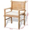 TJLSS Garden Coffee Table and Chairs 3 Piece Garden Bar Set with Bamboos Cushions for Home Garden Bar Patio Tee Table Furniture
