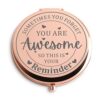 Sometimes You Forget You Are Awesome Gifts Rose Gold Travel Compact Makeup Mirror Inspirational Graduation Birthday Christmas Goodbye Retirement