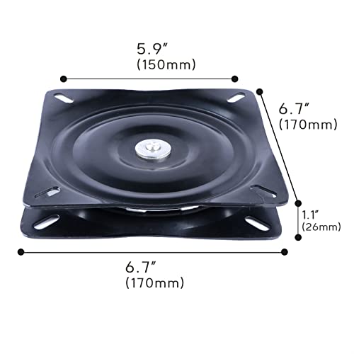 ROAYSTART 7 Inch Heavy Duty Steel 360 Degrees Rotating Seat Swivel Base Mount Plate for Bar Stool Chair Table Applications Tools