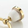 RAKUTE Towel Rings, Bathroom Towel Ring, Brushed Towel Holder, Towel Rack, Ceramic Base Wall Mounted Bathroom Accessories Bathroom Ring