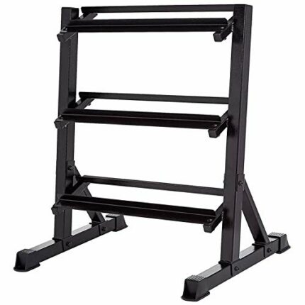 ZXYWW Dumbbell Rack Stand Only 3 Tier, Weight Racks Heavy Strength Training Equipment, Weight Plate Tree Rack with Non-Slip Rubber Cap