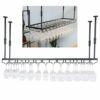 Suspended Ceiling Wine Rack Stylish Simplicity Industrial Retro Metal Wrought Iron Living Room Display Inverted Glass Wine Glass Goblet Bracket A