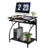 WALNUT Computer Desks PC Laptop Desks Learning Workstations Home Office Furniture Black (Color : A, Size : 27.6X18.5X29.2'')