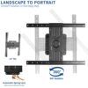 VIVO Landscape to Portrait TV Wall Mount for 37 to 80 inch Flat Panel Screens, Heavy Duty Rotating Bracket, Max VESA 600x400, Black, MOUNT-VW080P