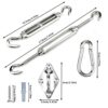Sun Shade Kit Shade Sail Hardware Kits Shade Sail Installation Kits for Shade Canopy Shade Awning 44pcs