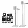 Sanus WSSA2-W2 Height Adjustable Wireless Speaker Stand in Pair for SONOS ONE PLAY: 1 and PLAY: 3 - White