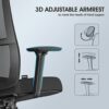 Duwinson Ergonomic Mesh Home Office Chair With Back Support, 3-Way Adjustment Armrest, Executive Desk Chair with Reclining Adjustment, Adjustable