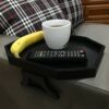 Forzaddik Side Tables Sofa Armrest Clip-On Table, Recliner Armchair Organizer Tray (Black), Food Grade Plastic Material