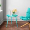 AOJEZOR Round Side Table, Metal End Table, Nightstand/Small Tables for Living Room, Accent Tables Cheap, Side Table for Small Spaces (White & Gol