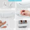 Yocice Wall Mounted Shoe Rack with Adhesive Hanging Strips Plastic Shoe Holder Door Organizer (SM03-White-2)