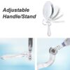 AMISCE 30x Magnifying Mirror, Travel Handheld Mirror - 2-Sided Hand Held Mirror with 1X 30X Magnification & Adjustable Handle/Stand, Portable Sma