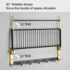 HIGOH Towel Racks,Bathroom Towel Rack Wall Mounted Towel Holder,Space Aluminum Bathroom Shelf,Wall-Mounted Light Toilet Toilet Storage Towel Bar