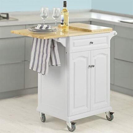 EYHLKM Kitchen Trolley with Extendable Worktop Storage Trolley Cart with Dining Bar Table
