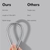 H&S Stainless Steel Shower Hose with 2 Washers - 1.75m (69”) - Extra Long Universal Replacement Hose with Chrome Finish - Anti Kink & High Flow F