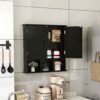 TaoHFE Black Bathroom Cabinet,Bathroom Wall Cabinet 2 Door Adjustable Shelves,Over The Toilet Storage Cabinet,Black Bathroom Cabinet Wall Mounted