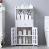 DINGZZ Floor Standing Bathroom Cabinet Storage Home Furniture Washbasin Shower Corner Shelf Rack for Plants Sundries Storage Organizer