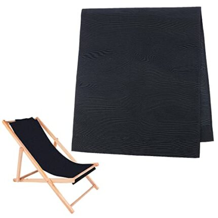 AHANDMAKER Beach Sling Chair Replacement Fabric, Black Casual Simple Beach Chair Replacement Oxford Cloth for Home Courtyard Garden Party Beach C