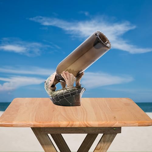 Turtle Wine Bottle Holder, Nautical Décor, Freestanding Tabletop Decoration, 5 Inches