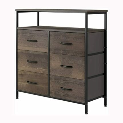 N/A Sideboard Storage Cabinet Chest With 6 Drawers Wood Household Furniture For Home Kitchen Bedroom Living Room Hallway Drawer