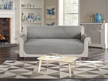 MINIX Sofa Cover - Premium 2 Seater Slipcover for Pets and Kids - Water-Resistant Washable Couch Cover - Ultimate Protection for Your Sofa (Gray,