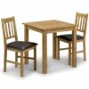 Julian Bowen Coxmoor Square Dining Table, Oak & Hastings Set of 2 Dining Chairs, Slate Linen
