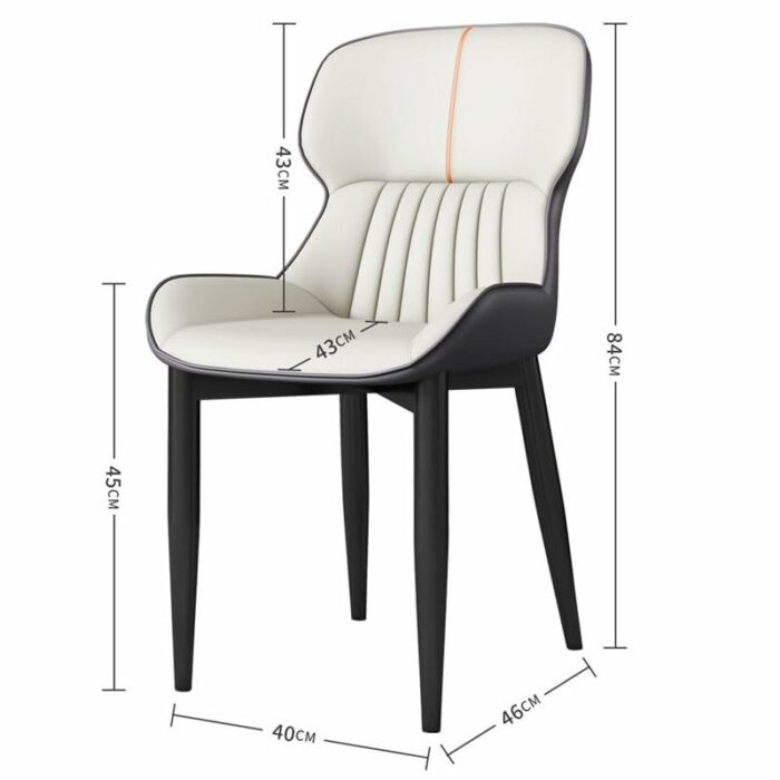 LUKEO Leather Dining Chair Leisure Time Chair Backrest Stool Simple Home Furniture Upholstered Chair Surface