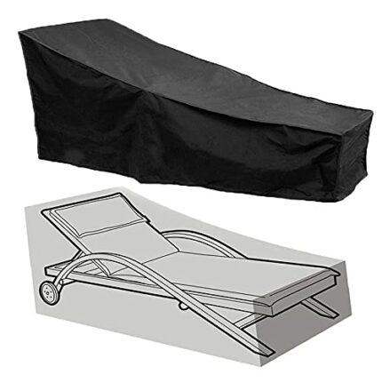 The Fellie Sun Lounger Covers Waterproof, Sunbed Cover Windproof, Covers for Sun Loungers Ratten Garden Furniture Anti-UV Heavy Duty 210 x 75 x 8
