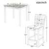 WALNUT 5 Piece Kitchen Dining Table Set Marble Top Height Dining Table Set With 4 Leather Upholstered Chairs