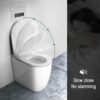 WOLTU D Shape Toilet Seat,Soft Close Toilet Seat with Quick Release White, Dual Fixing Fittings System Lid Cover for Family Bathroom