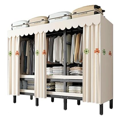 JYDQM Bedroom Wardrobe Free Steel Frame With Installation Wardrobe Household Frame Structure Cloth Storage Wardrobe