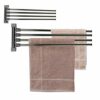 Tredoni 40cm Swivel Towel Bar 4-Arms - Wall-Mounted Polished Chrome Towel Rail (4 Bars)