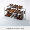 Yamazaki LINE EXTENDABLE SHOE RACK 2 TIER WH
