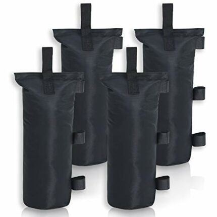 MASTERCANOPY 112lbs Set of 4 Gazebo Sand Weights Bags with Pothook for Pop Up Portable Folding Canopy, Black