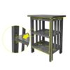 AERATI Side Table End Table with Grid Frame and 2 Storage Shelves Night Table Farmhouse Classic Style 40 x 30 x 54 cm