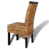 vidaXL Dining Chairs 4 pcs Abaca Brown Handmade Woven Kitchen Furniture Seat