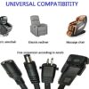 Huachuang DC Extension Cord 2.1mm x 5.5mm Male-to-Female Connector, DC Power Cord Extension Cord for Power Adapter-DC to Flat Pin Transformer Cab