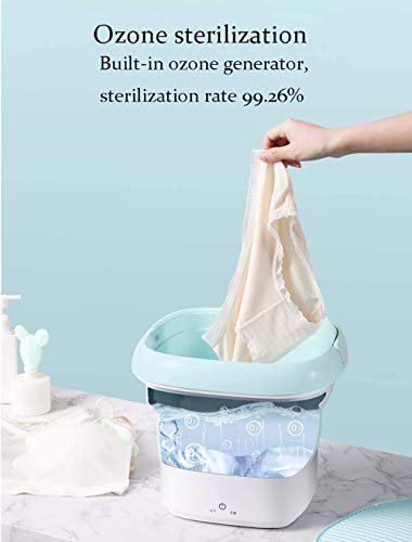 Portable Washing Machines, Mini Folding Washing Machine with Ultrasonic, Automatic Underwear Washer, Baby Fre(mini washing machine) (Green)