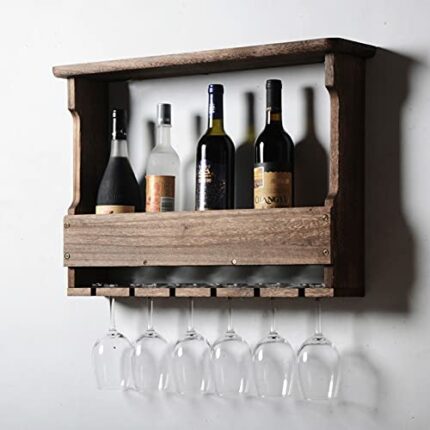 Solid Wood Wine Cabinet Wine Rack, Wine Goblet Holder, Wall Rack, Decorative Rack, Modern Minimalist Wall-mounted Wine Shelf