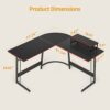 CubiCubi L Shaped Gaming Desk Computer Office Desk, 120 cm Corner Desk with Large Monitor Stand for Home Office Study Writing Workstation, Black