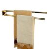 towel stand towel rail 2 arm towel shelf no drilling rotating all copper foldable self adhesive wall mounted for bathroom-black