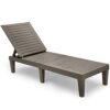 YITAHOME Resin Recliner Sun lounger, Durable Outdoor Sun Bed Chair with Adjustable Backrest, Waterproof & Weather Resistant for Garden/Patio/Beac