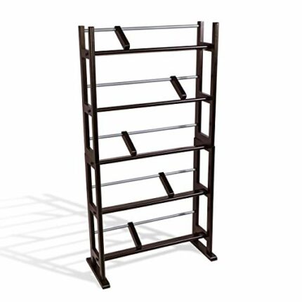 Atlantic Element Media Storage Rack - Holds Up to 230 Cds or 150 Dvds, Contemporary Wood & Metal Design with Wide Feet for Greater Stability, PN3