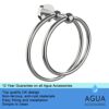 Agua Accessories Towel Holder Wall Mounted for Bathroom & Kitchen, Round Brass Towel Ring for Bathroom Wall, Chrome Hand Towel Holder Modern Styl