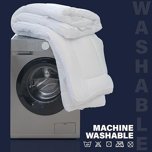 Lakhmaali Mattress Topper Double Bed, Soft & Fluffy Microfiber Quilted cover, Extra Thick, Best Mattress Topper with Elasticized Corner Straps -