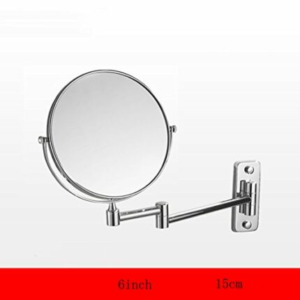 6 Inch/Double-sided push-pull magnifying glass Mirror rotating make-up mirror Folding vanity mirror Bathroom Telescopic bathroom Mirror wall
